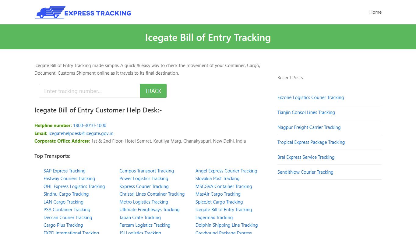 Icegate Bill of Entry Tracking - Express Tracking - track-express.com